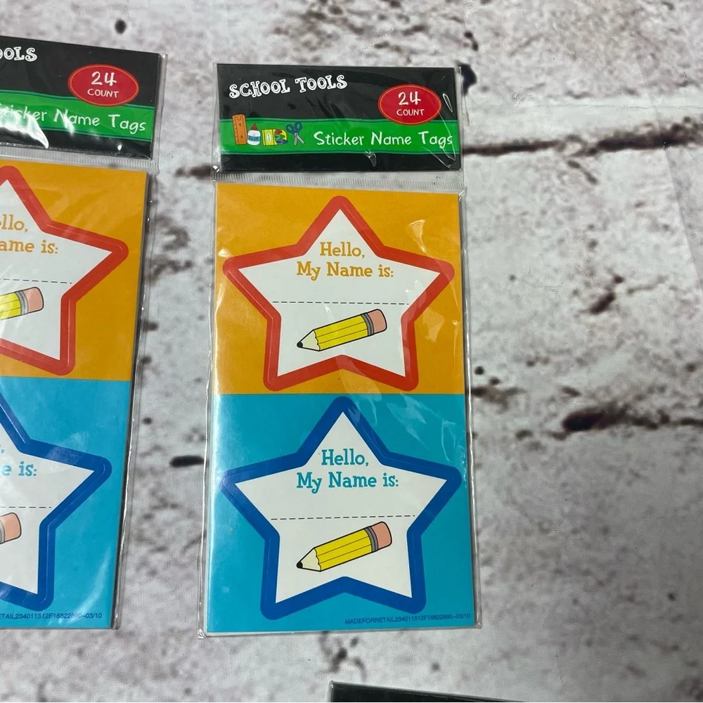 💰5/$20 Lot of 9 Packs of Back to School Sticker Name Tags